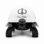 Casa Padrino Luxus Deko Figur Schildkröte Schwarz / Weiß 40 cm - Deko Skulptur (KI Studio)