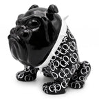 Casa Padrino Luxus Deko Figur Hund Bulldogge Schwarz / Weiß 20 cm - Deko Skulptur (KI Studio)