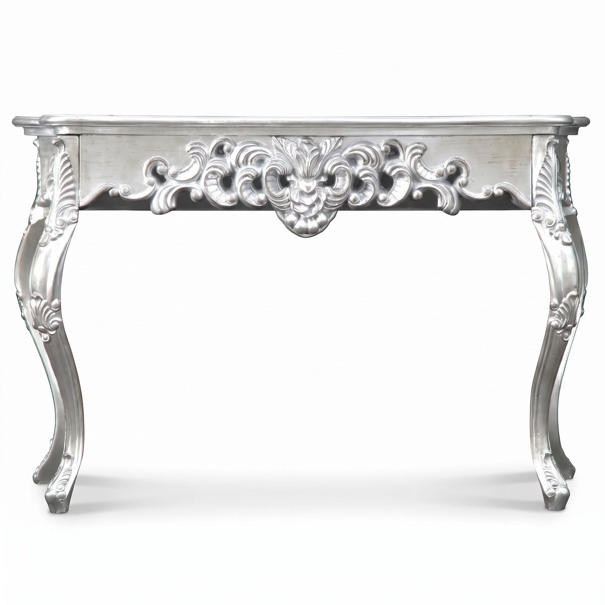 Casa Padrino Barock Konsole Silber 85 cm - Barockstil Konsolentisch - Barock Möbel (KI Studio)