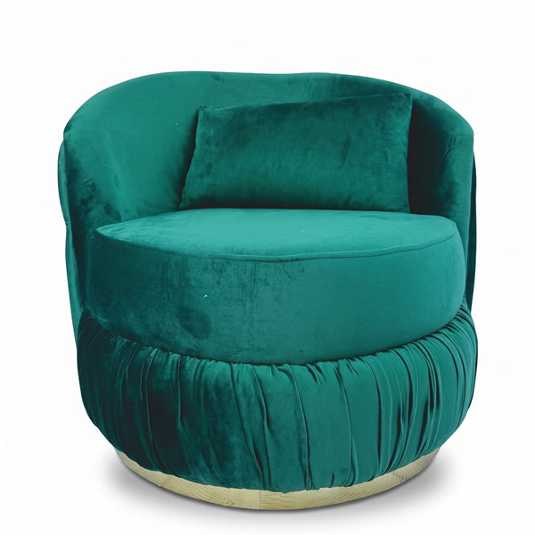Casa Padrino fauteuil Chesterfield de luxe vert / or - Meubles de salon