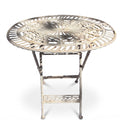 Casa Padrino Jugendstil Gartentisch Creme 70 x 54 x H. 74 cm - Klappbarer Garten Esstisch (KI Studio)