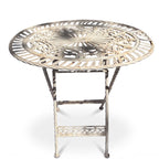 Casa Padrino Jugendstil Gartentisch Creme 70 x 54 x H. 74 cm - Klappbarer Garten Esstisch (KI Studio)