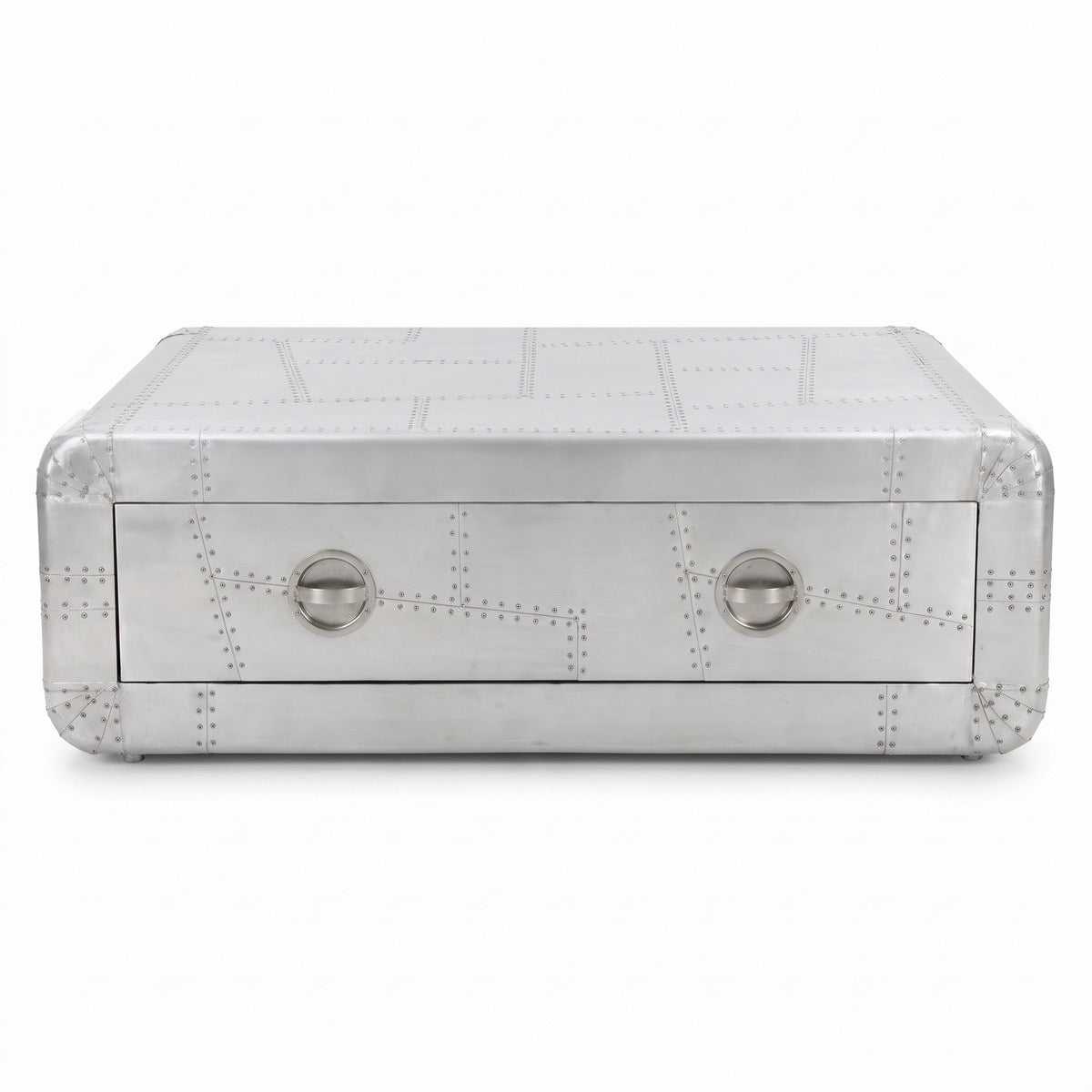 Casa Padrino Aluminium Flugzeug Flieger Couchtisch Silber 120 cm - Luxuriöser Wohnzimmertisch (KI Studio)