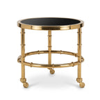Casa Padrino Luxus Beistelltisch modern Design Gold / Schwarz Glas Ø 40 cm H. 40 cm (KI Studio)