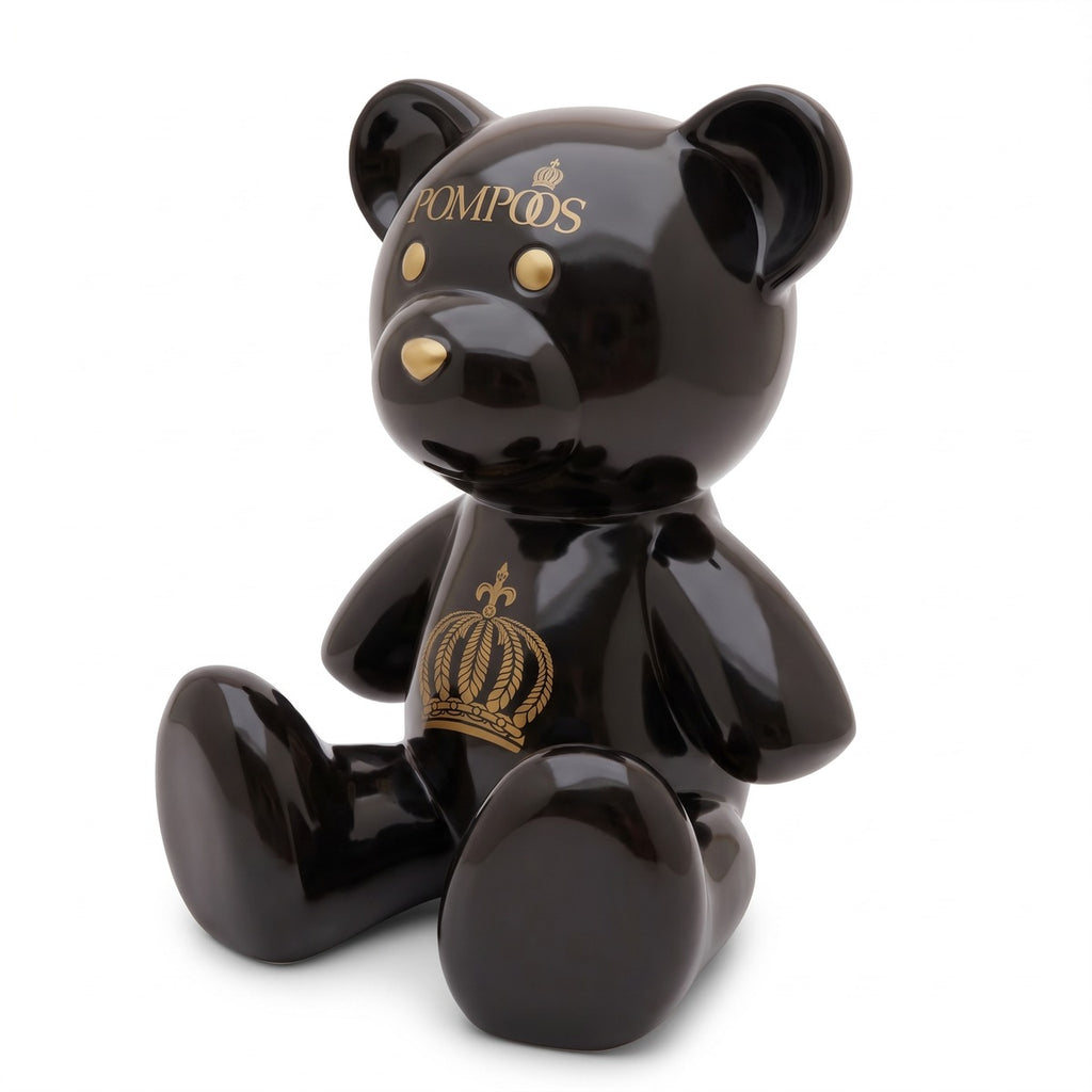 Harald Glööckler Luxus Designer Deko Teddybär Skulptur Pompöös by Casa Padrino Schwarz / Gold - Glööckler Deko Figur - Designer Deko Figur Teddy (KI Ansicht) 3