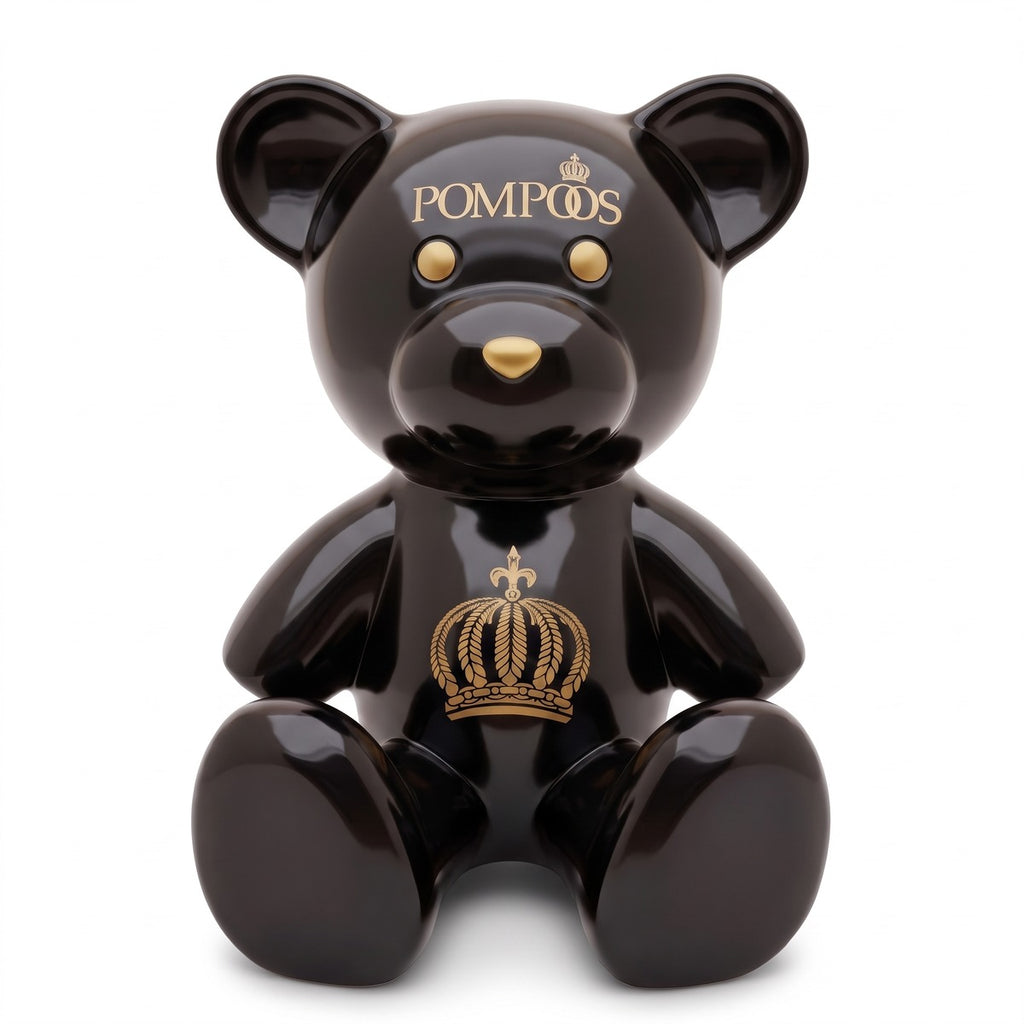 Harald Glööckler Luxus Designer Deko Teddybär Skulptur Pompöös by Casa Padrino Schwarz / Gold - Glööckler Deko Figur - Designer Deko Figur Teddy (KI Ansicht) 1