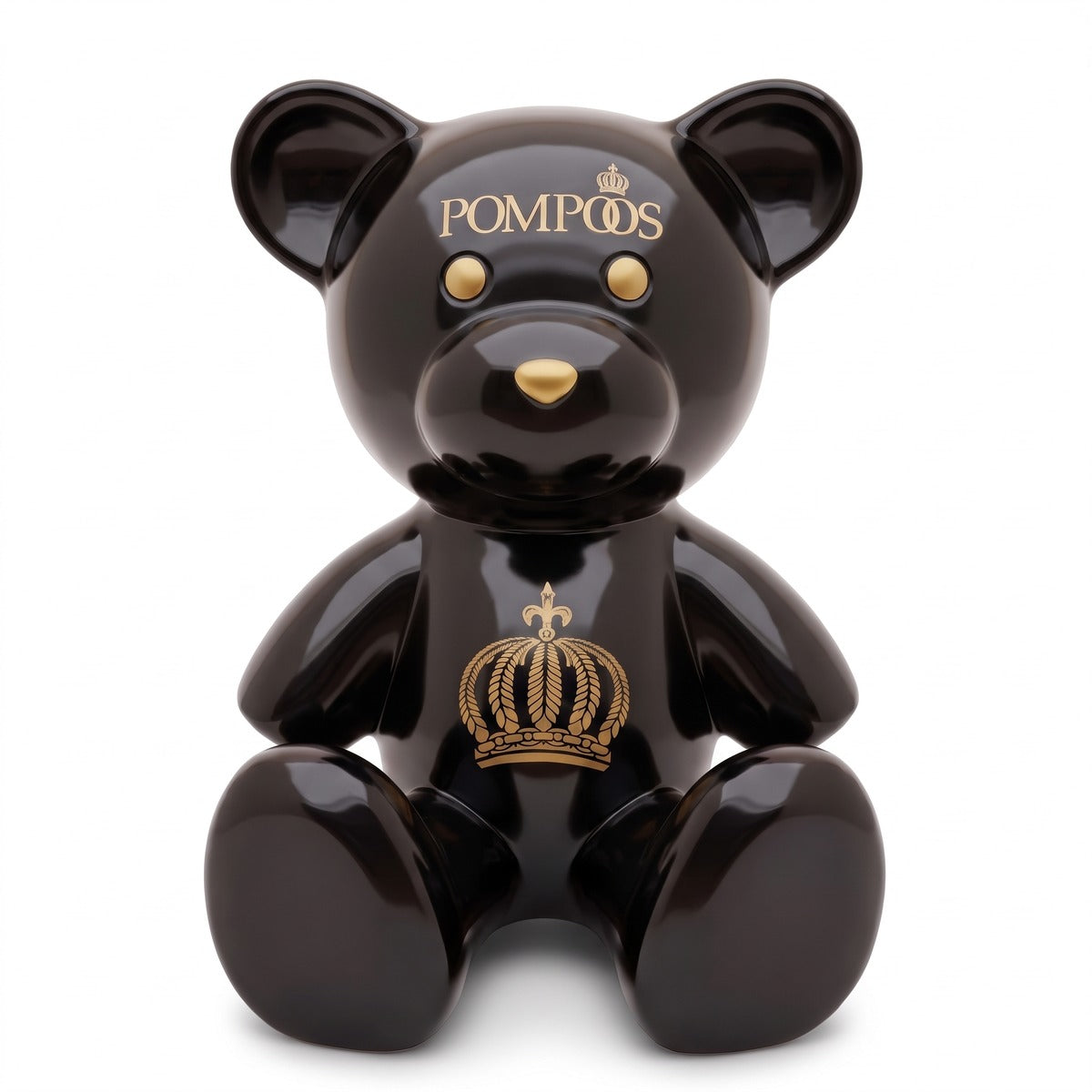 Harald Glööckler Luxus Designer Deko Teddybär Skulptur Pompöös by Casa Padrino Schwarz / Gold - Glööckler Deko Figur - Designer Deko Figur Teddy (KI Ansicht) 1