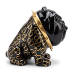 Casa Padrino Luxus Deko Figur Hund Bulldogge Schwarz / Gold 20 cm - Deko Skulptur (KI Ansicht) 2