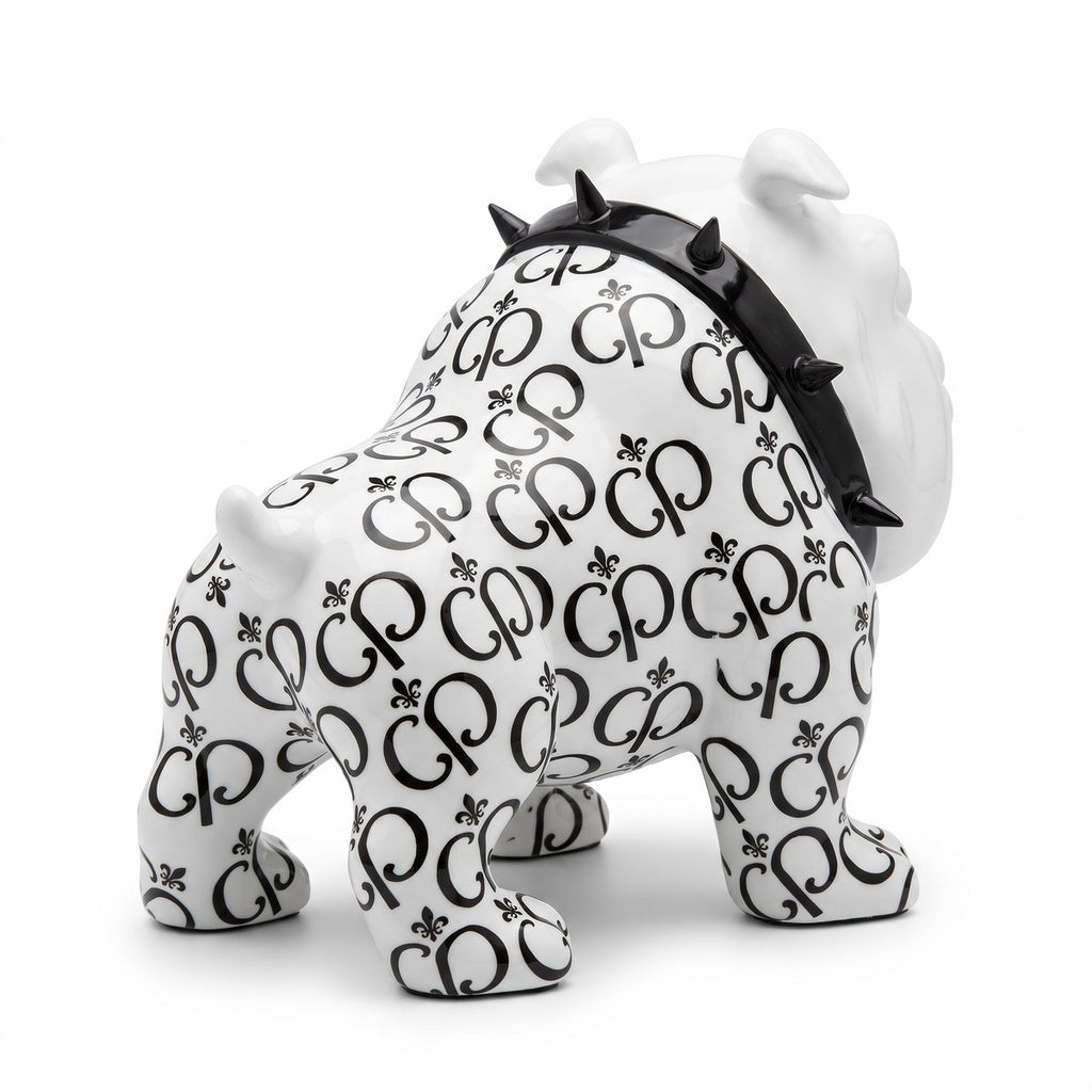 Casa Padrino Luxus Deko Figur Hund Bulldogge Weiß / Schwarz 20 cm - Deko Skulptur (KI Ansicht) 3
