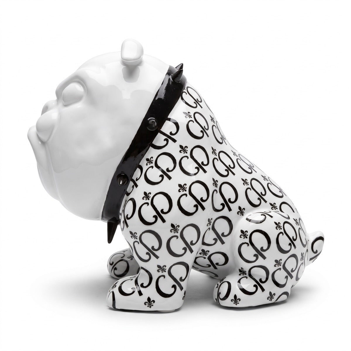 Casa Padrino Luxus Deko Figur Hund Bulldogge Weiß / Schwarz 20 cm - Deko Skulptur (KI Ansicht) 2