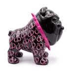Casa Padrino Luxus Deko Figur Hund Bulldogge Schwarz / Pink 20 cm - Deko Skulptur (KI Ansicht) 2