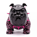 Casa Padrino Luxus Deko Figur Hund Bulldogge Schwarz / Pink 20 cm - Deko Skulptur (KI Ansicht) 1