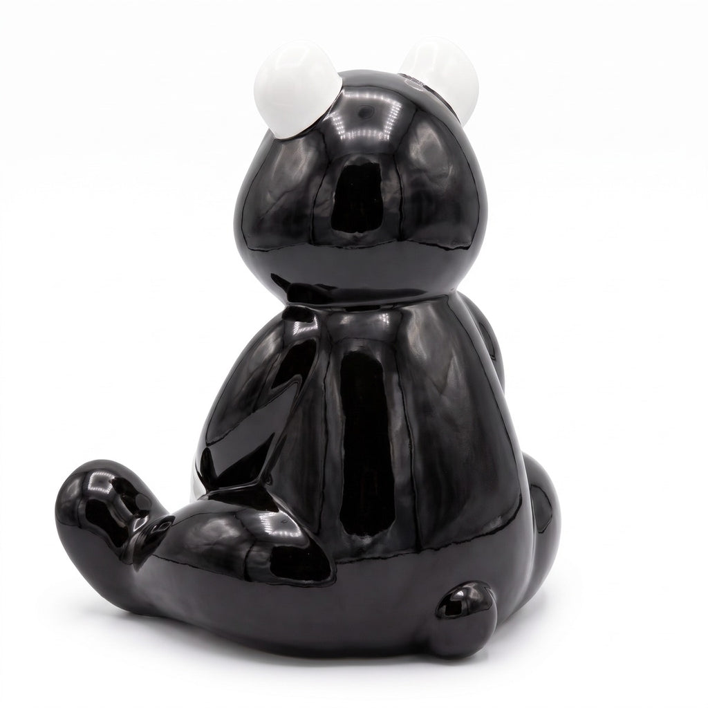 Casa Padrino Luxus Deko Figur Boxer Teddybär Schwarz / Weiß 50 cm - Deko Skulptur (KI Ansicht) 3