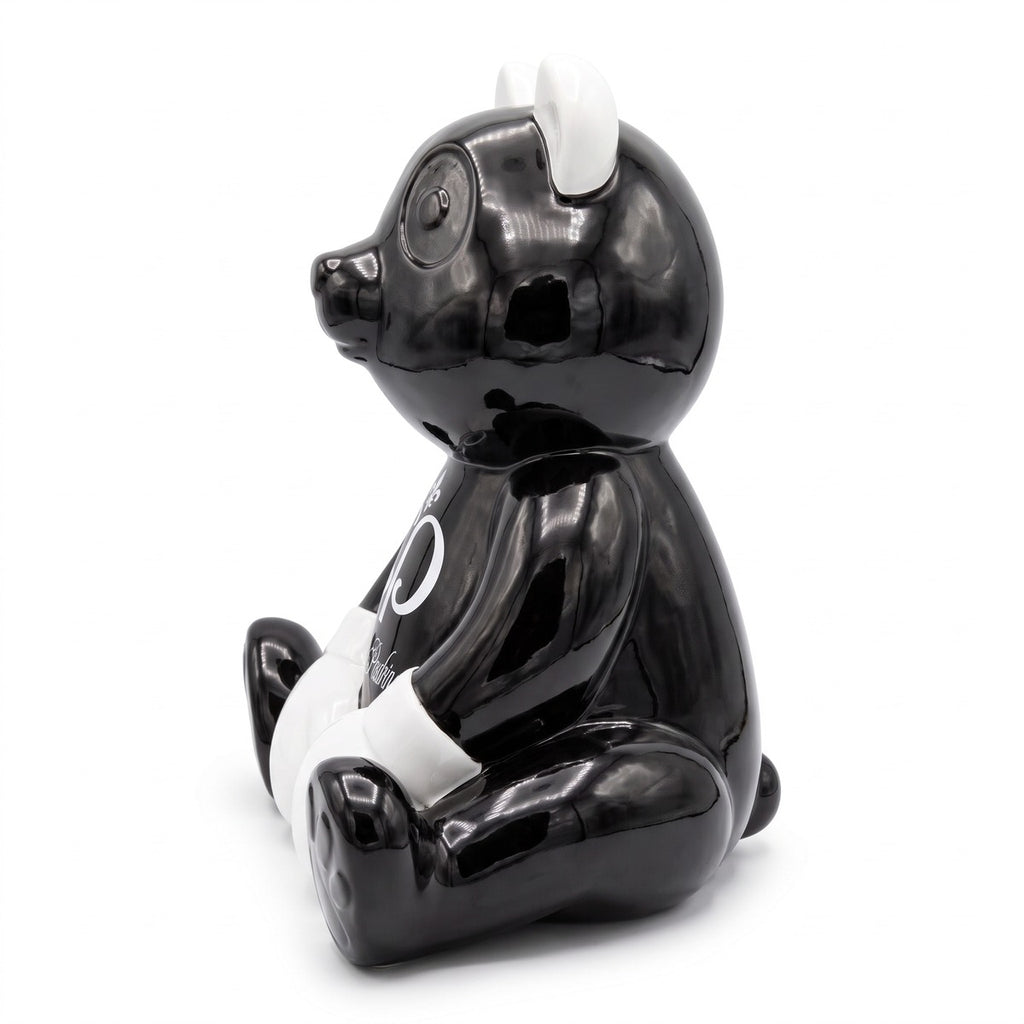 Casa Padrino Luxus Deko Figur Boxer Teddybär Schwarz / Weiß 50 cm - Deko Skulptur (KI Ansicht) 2