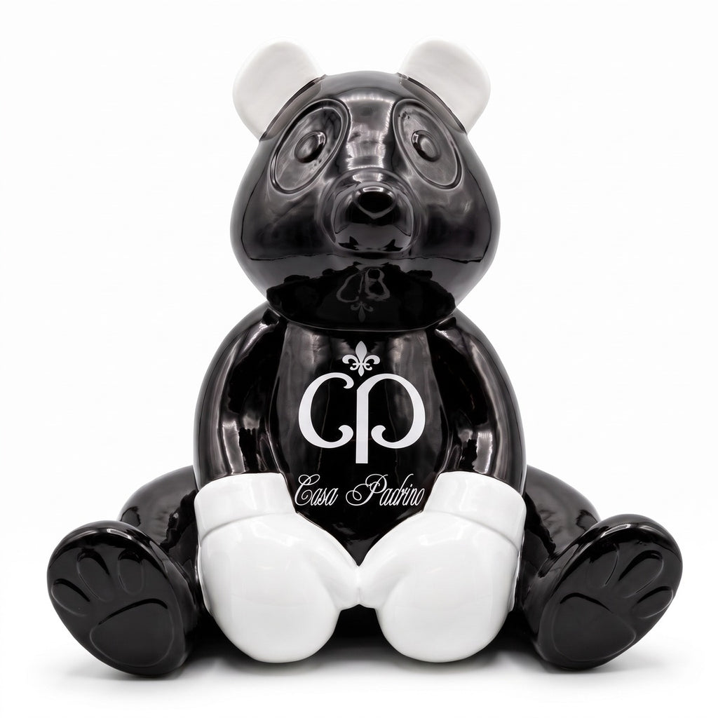 Casa Padrino Luxus Deko Figur Boxer Teddybär Schwarz / Weiß 50 cm - Deko Skulptur (KI Ansicht) 1