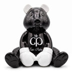 Casa Padrino Luxus Deko Figur Boxer Teddybär Schwarz / Weiß 50 cm - Deko Skulptur (KI Ansicht) 1
