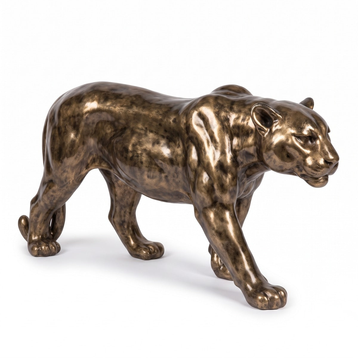 Casa Padrino XXL Deko Skulptur Panther Antik Gold 160 cm - Große Deko Figur aus Glaslaminat und Metall (KI Ansicht) 2