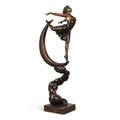 Casa Padrino Luxus Bronze Jugendstil Deko Skulptur Tänzerin Bronzefarben H. 126 cm - Bronzefigur - Dekofigur - Wohnzimmer Deko Accessoires (KI weiss) 1