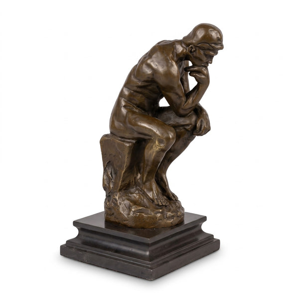 Casa Padrino Art Deco Bronze Decorative Figure The Thinker Bronze / Black H. 26 cm
