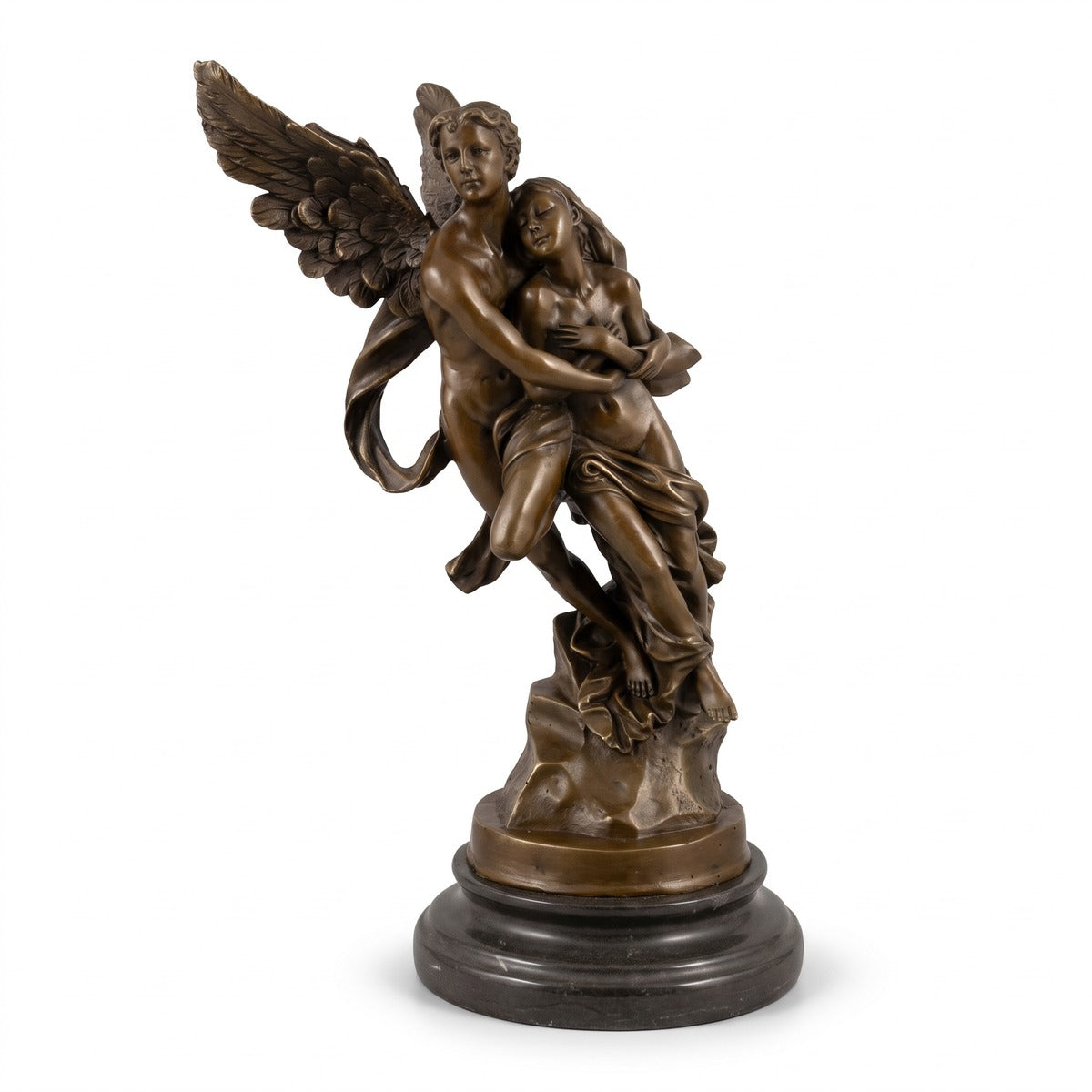 Casa Padrino Jugendstil Bronze Deko Figur Armor & Psyche Bronze / Schwarz H. 31 cm (KI weiss) 1