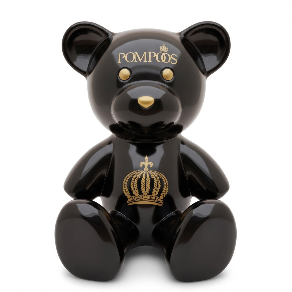 Harald Glööckler Luxus Designer Deko Teddybär Skulptur Pompöös by Casa Padrino Schwarz / Gold - Glööckler Deko Figur - Designer Deko Figur Teddy (KI weiss) 1