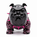 Casa Padrino Luxus Deko Figur Hund Bulldogge Schwarz / Pink 20 cm - Deko Skulptur (KI weiss) 1