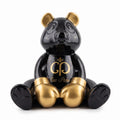 Casa Padrino Luxus Deko Figur Boxer Teddybär Schwarz / Gold 50 cm - Deko Skulptur (KI weiss) 1