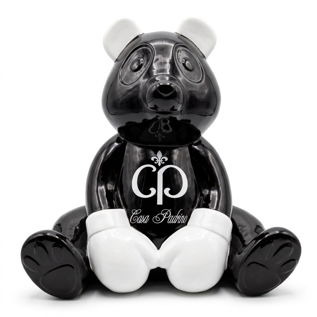 Casa Padrino Luxus Deko Figur Boxer Teddybär Schwarz / Weiß 50 cm - Deko Skulptur (KI weiss) 1
