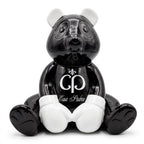 Casa Padrino Luxus Deko Figur Boxer Teddybär Schwarz / Weiß 50 cm - Deko Skulptur (KI weiss) 1