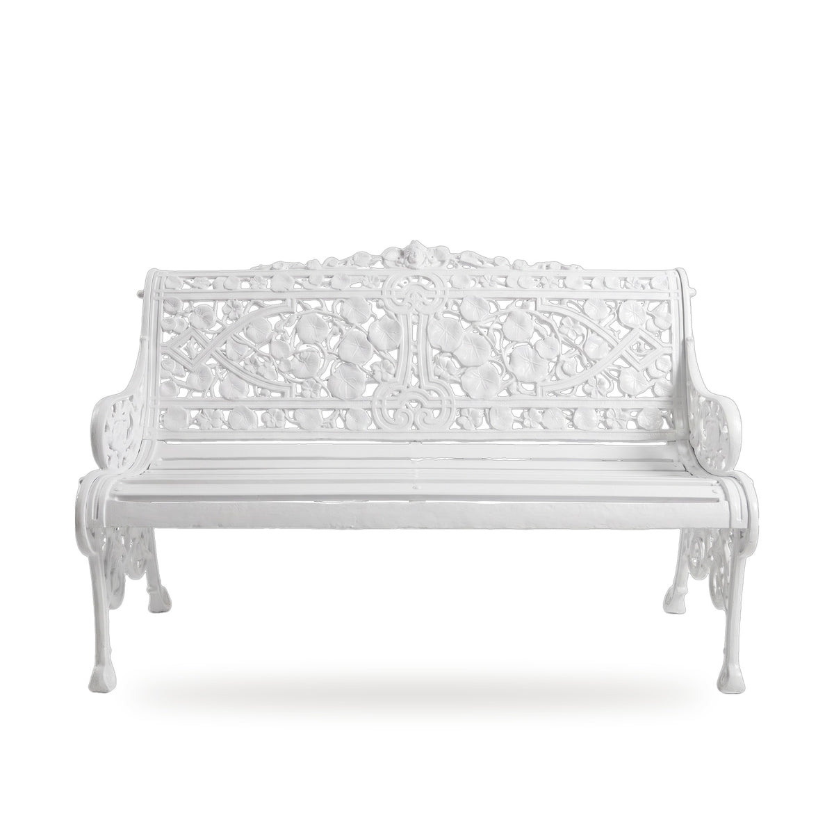 Casa Padrino Barock Gartenbank Weiß 130 cm - Barock Garten Möbel (KI weiss)