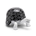 Casa Padrino Luxus Deko Figur Schildkröte Schwarz / Weiß 40 cm - Deko Accessoires (KI weiss) 1
