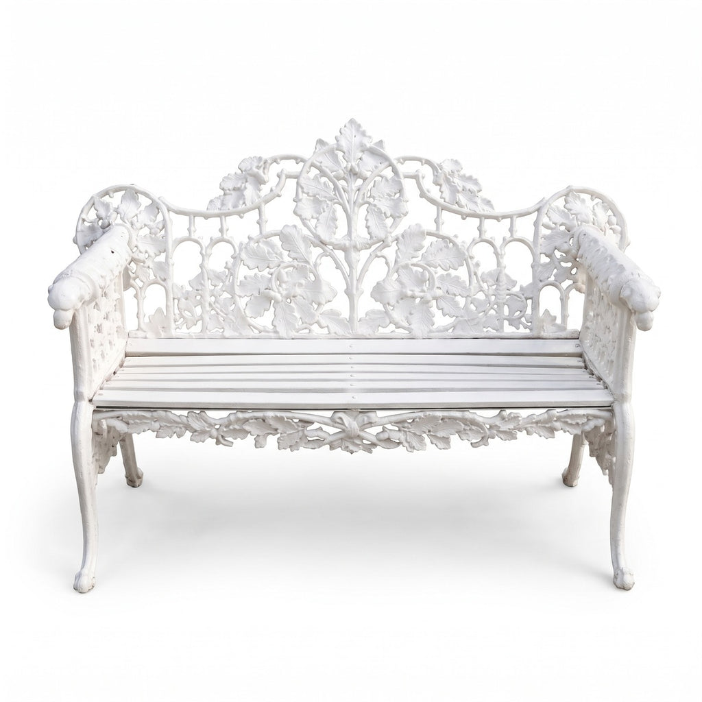Casa Padrino Barock Gartenbank Weiß 148 cm - Barock Garten Möbel (KI weiss) 1