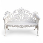 Casa Padrino Barock Gartenbank Weiß 148 cm - Barock Garten Möbel (KI weiss) 1